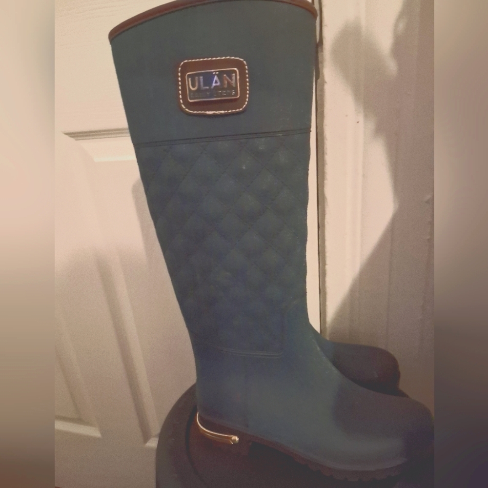 ULAN Blue Quilted Rain Boots